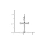 Sterling Silver Cross Pendant with Fleur-de-Lis Design and Polished Finish