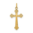 Sterling Silver Budded Cross Pendant with Carved Detail, Religious Charm Design