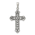 Sterling Silver Cross Pendant with Fleur Accents and Twisted Rope Detailing