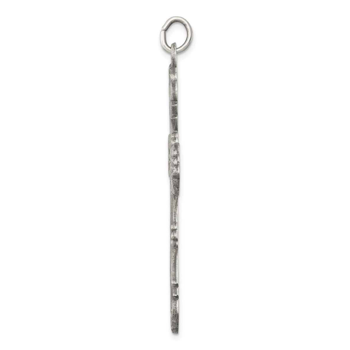 Sterling Silver Cross Pendant with Baroque Scrollwork and Oxidized Finish for Men and Women