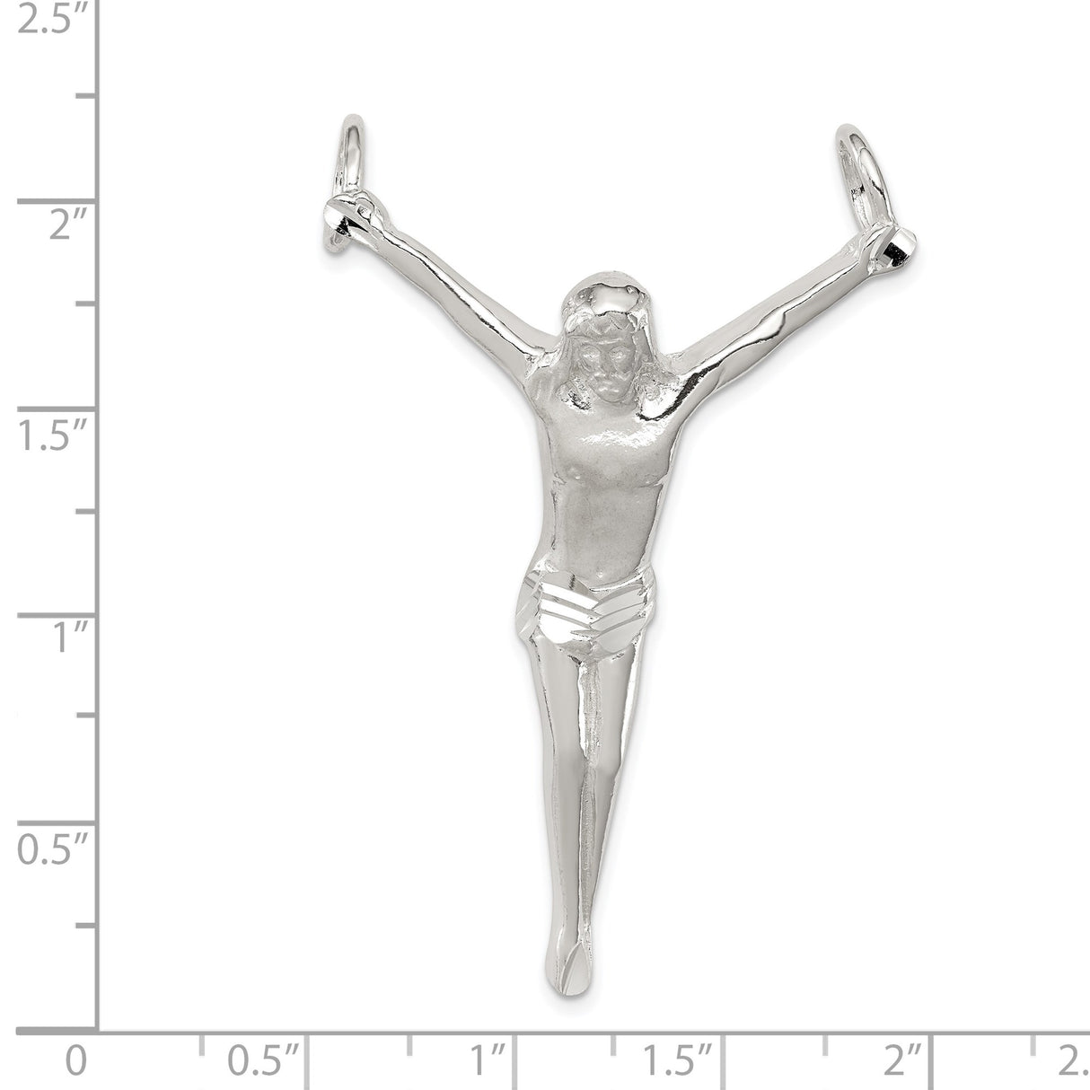 Sterling Silver Crucifix Pendant with Jesus on Cross, Christian Faith Jewelry Charm