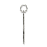 Quarter Size Jerusalem Cross Charm Pendant in Real 925 Sterling Silver