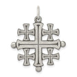 Quarter Size Jerusalem Cross Charm Pendant in Real 925 Sterling Silver
