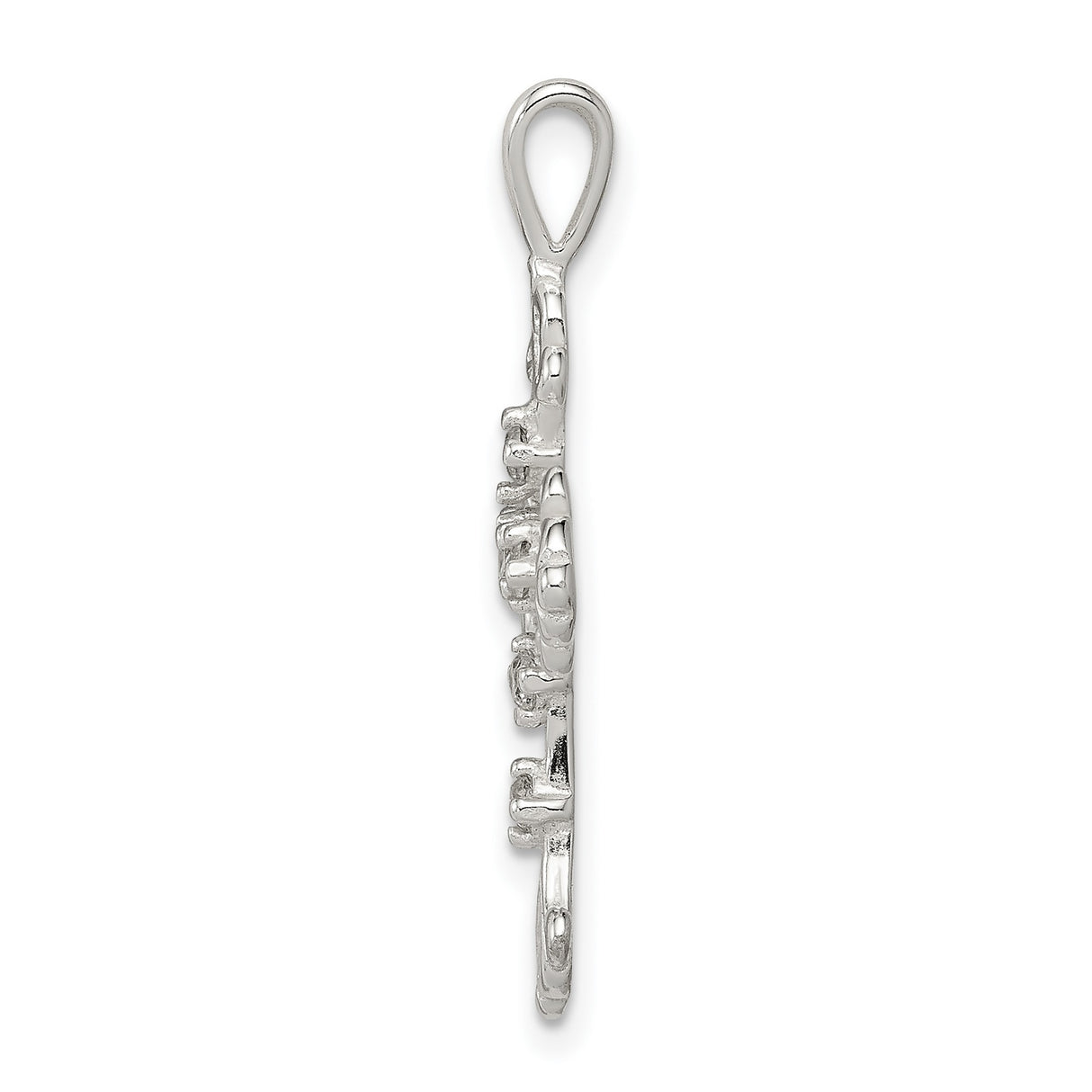 CZ Cross Charm Pendant in Real 925 Sterling Silver