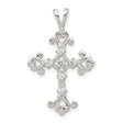 CZ Cross Charm Pendant in Real 925 Sterling Silver