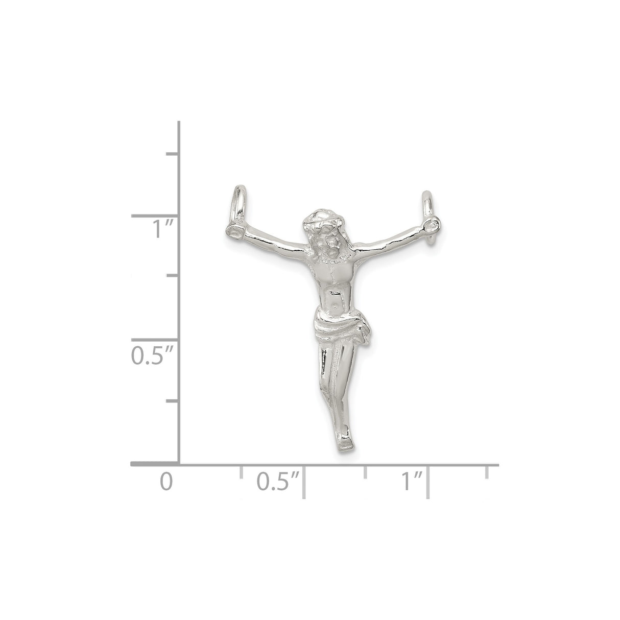 Sterling Silver Crucifix Pendant with Jesus on Cross, Christian Catholic Faith Jewelry