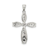 CZ Cross Charm Pendant in Real 925 Sterling Silver