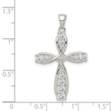 CZ Cross Charm Pendant in Real 925 Sterling Silver