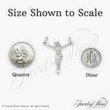 Sterling Silver Crucifix Pendant with Jesus on the Cross, Christian Catholic Charm