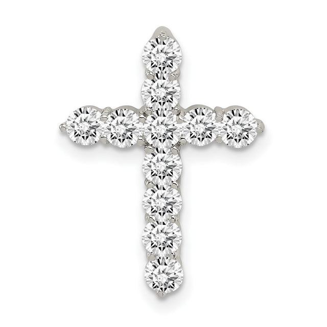 CZ Cross Charm Pendant in Real 925 Sterling Silver