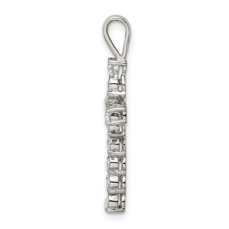 CZ Latin Cross Charm Pendant in Real 925 Sterling Silver