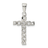 CZ Latin Cross Charm Pendant in Real 925 Sterling Silver