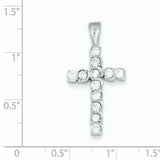 CZ Latin Cross Charm Pendant in Real 925 Sterling Silver