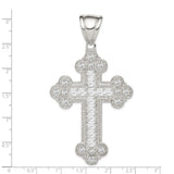 CZ Budded Cross Charm Pendant in Real 925 Sterling Silver