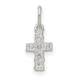 CZ Cross Charm Pendant in Real 925 Sterling Silver