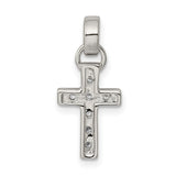 CZ Latin Cross Charm Pendant in Real 925 Sterling Silver