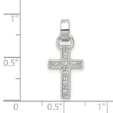 CZ Latin Cross Charm Pendant in Real 925 Sterling Silver