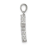 CZ Cross Charm Pendant in Real 925 Sterling Silver