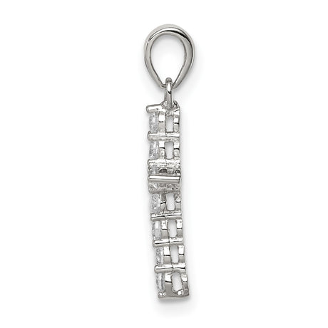 CZ Cross Charm Pendant in Real 925 Sterling Silver