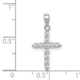 CZ Cross Charm Pendant in Real 925 Sterling Silver