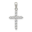 CZ Cross Charm Pendant in Real 925 Sterling Silver