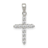 CZ Cross Charm Pendant in Real 925 Sterling Silver