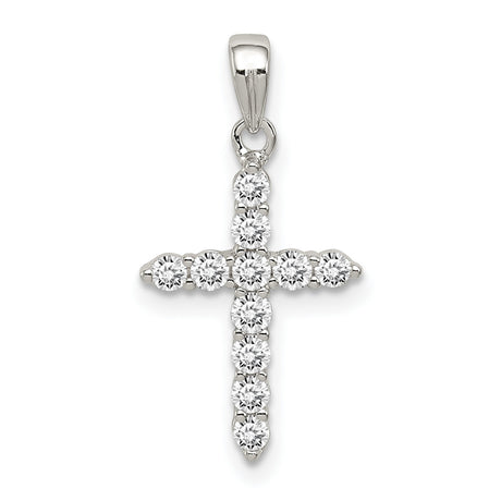 CZ Cross Charm Pendant in Real 925 Sterling Silver