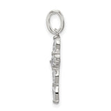 CZ Cross Charm Pendant in Real 925 Sterling Silver