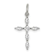 CZ Cross Charm Pendant in Real 925 Sterling Silver