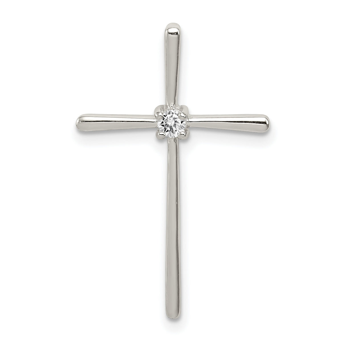 CZ Cross Charm Pendant in Real 925 Sterling Silver