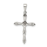 CZ Cross Charm Pendant in Real 925 Sterling Silver