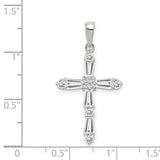 CZ Cross Charm Pendant in Real 925 Sterling Silver