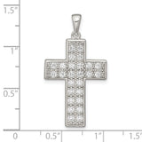 CZ Latin Cross Charm Pendant in Real 925 Sterling Silver