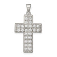 CZ Latin Cross Charm Pendant in Real 925 Sterling Silver