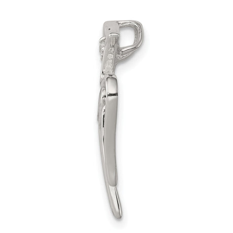 Sterling Silver Dove Pendant with Cubic Zirconia, Open Outline Peace and Faith Design