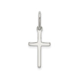 Sterling Silver Cross Pendant with Mirror Finish, Minimalist Latin Cruciform Style for Men and Women