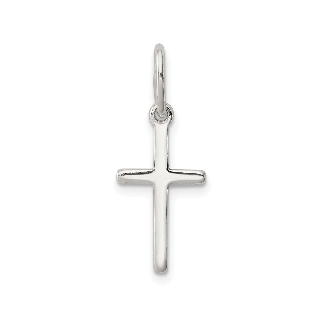 Sterling Silver Cross Pendant with Mirror Finish, Minimalist Latin Cruciform Style for Men and Women