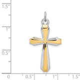 Gold Plated Cross Charm Pendant in Real 925 Sterling Silver