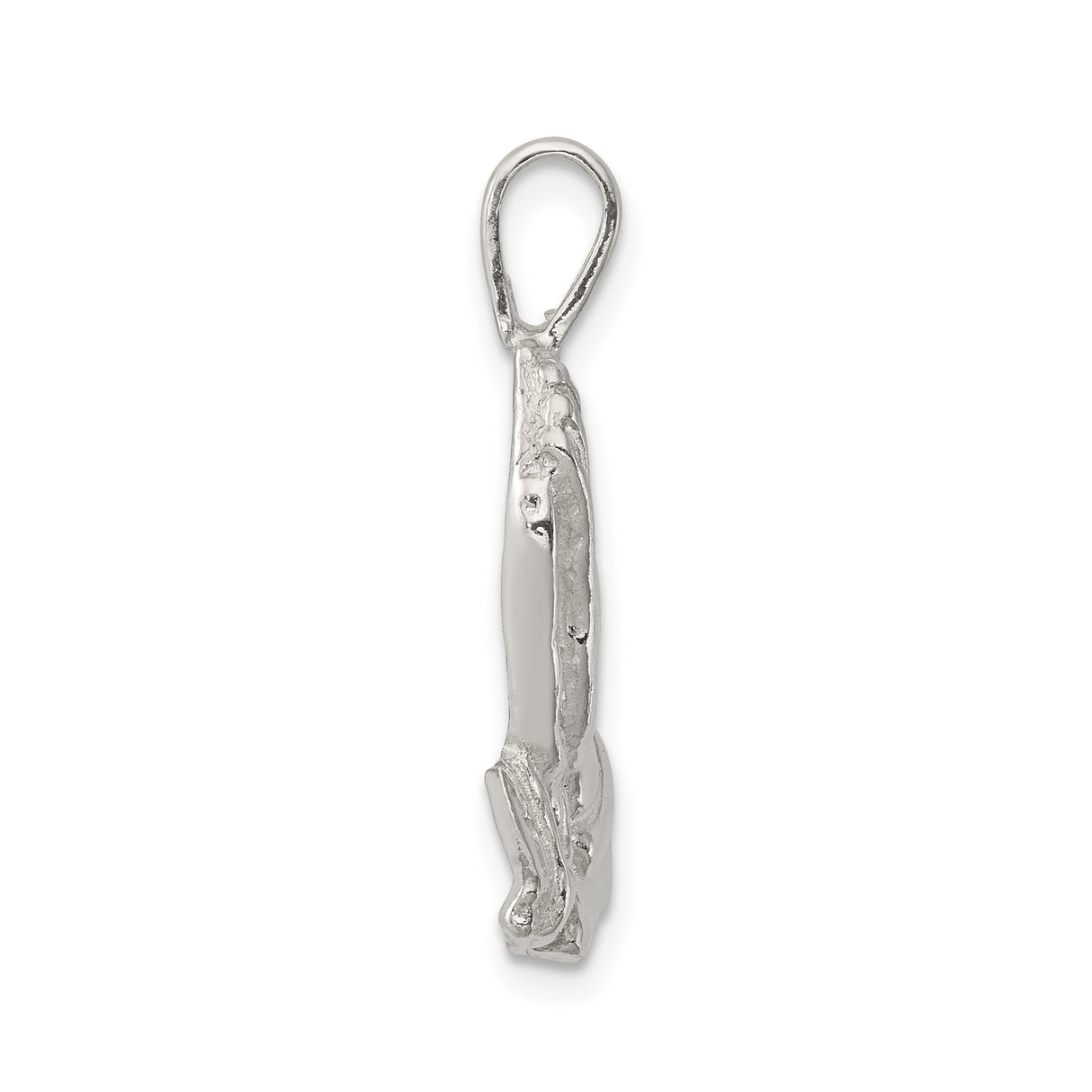 Sterling Silver Praying Hands Cross Pendant with Bible, Christian Religious Jewelry for Men and Women