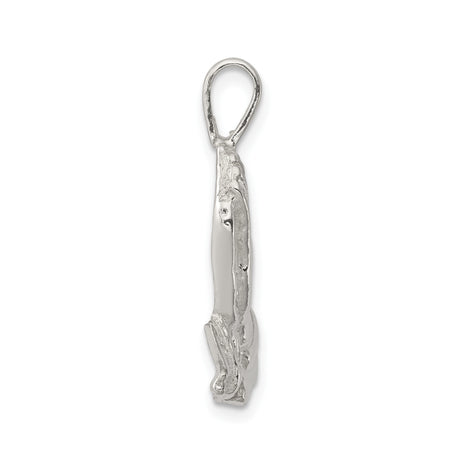 Sterling Silver Praying Hands Cross Pendant with Bible, Christian Religious Jewelry for Men and Women