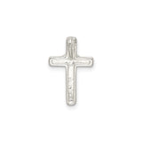 Sterling Silver Cross Pendant with Heart Accent, Modern Spiritual Design, Unisex Faith Jewelry