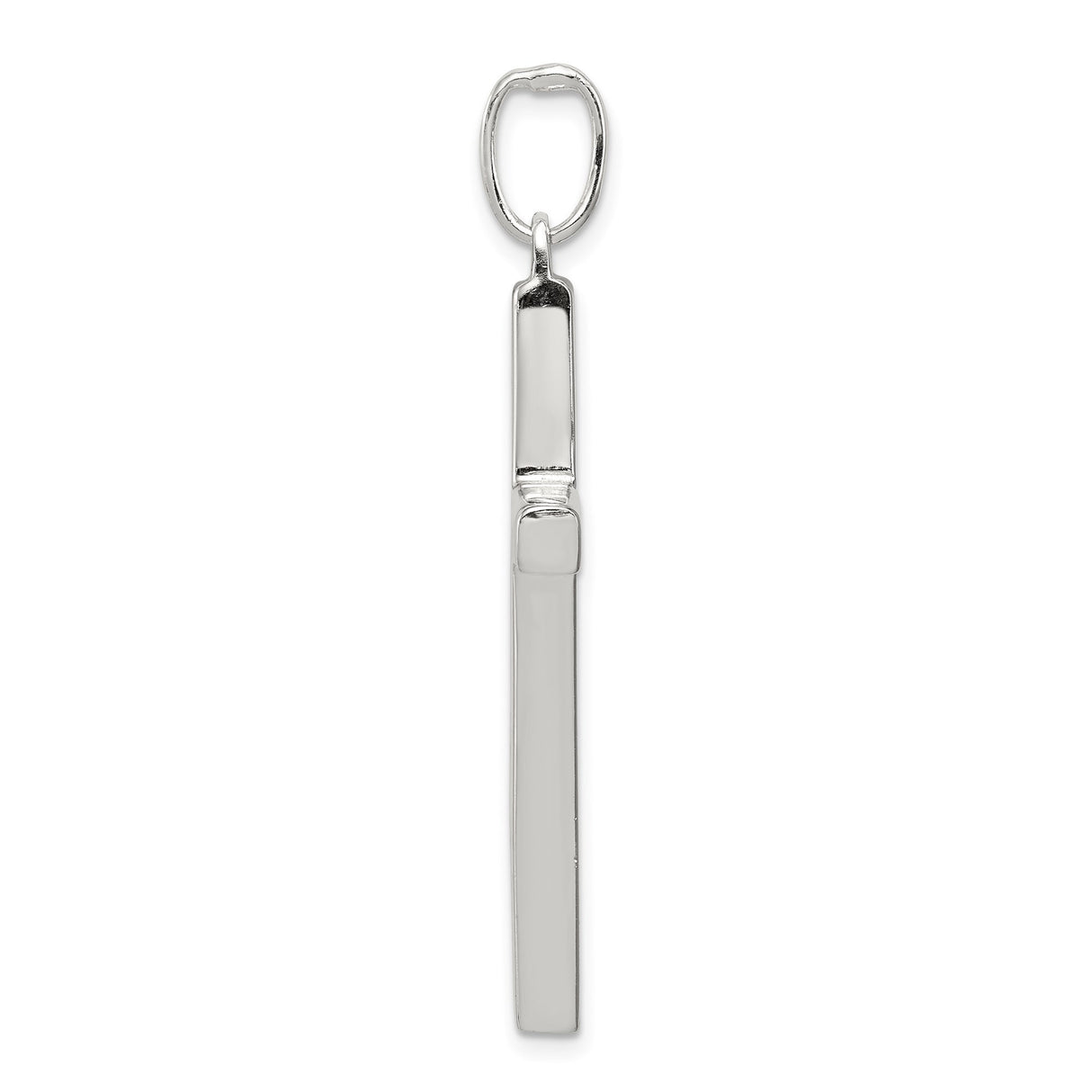 Sterling Silver Cross Pendant with High Polish Finish, Minimalist Latin Cross Design