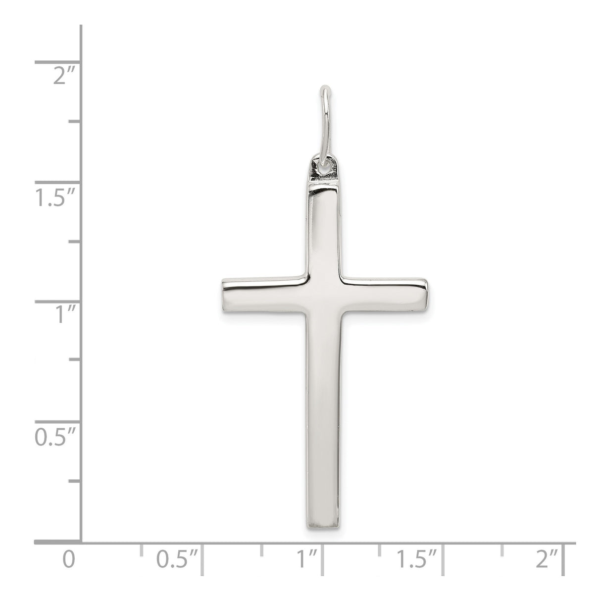 Sterling Silver Cross Pendant with High Polish Finish, Minimalist Latin Cross Design