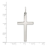 Sterling Silver Cross Pendant with High Polish Finish, Minimalist Latin Cross Design