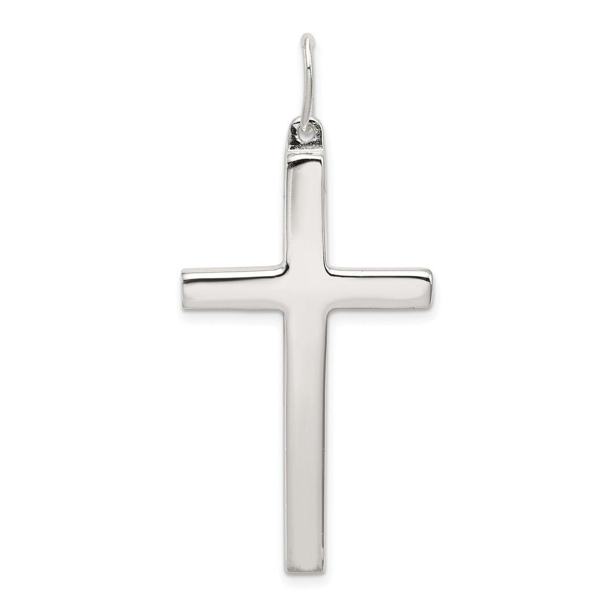 Sterling Silver Cross Pendant with High Polish Finish, Minimalist Latin Cross Design