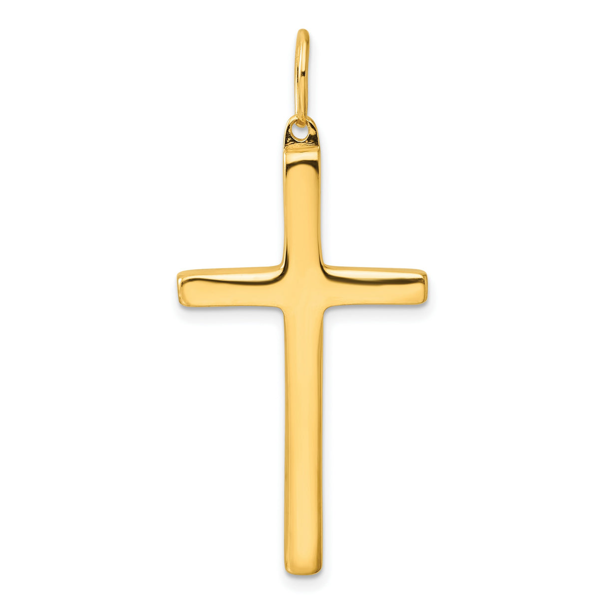 Sterling Silver Cross Pendant with Smooth Finish, Minimalist Modern Design for Men and Women