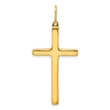 Sterling Silver Cross Pendant with Smooth Finish, Minimalist Modern Design for Men and Women