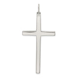 Sterling Silver Cross Pendant with Polished Finish, Modern Faith-Inspired Design for Men and Women