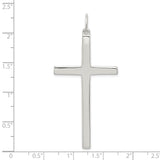 Sterling Silver Cross Pendant with Polished Finish, Modern Faith-Inspired Design for Men and Women