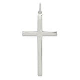 Sterling Silver Cross Pendant with Polished Finish, Modern Faith-Inspired Design for Men and Women
